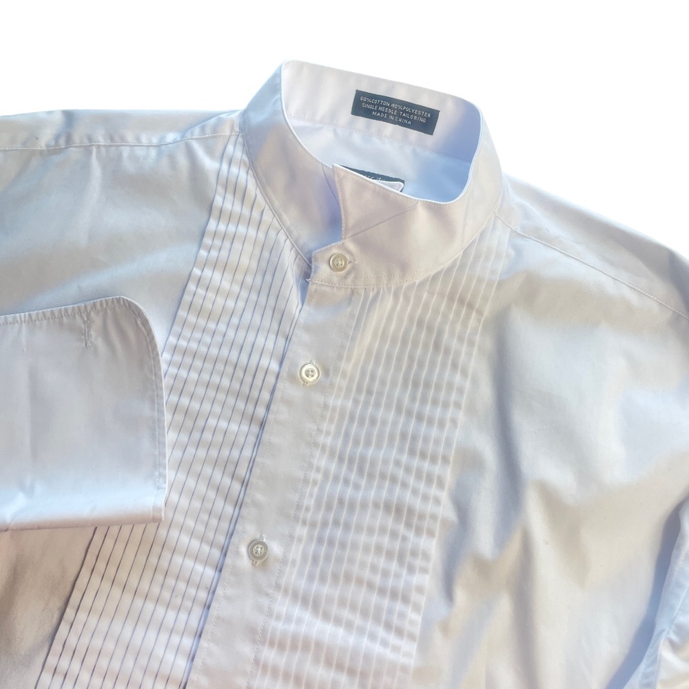 Milani White Tux Shirt 17 1/2 34-35 Mens Button Up‎ French Cuffs